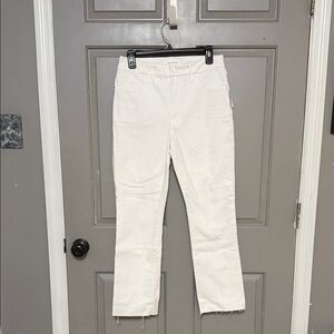 Good American White Straight-Leg Jeans